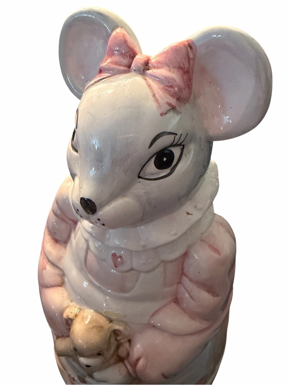VINTAGE 90's House of Lloyd Ceramic Cookie Jar Canister Melinda Mouse 3D 12.5"